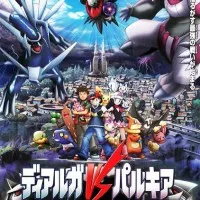 Постер аниме Покемон: Алмаз и жемчуг — Диалга, Палкия и Даркрай